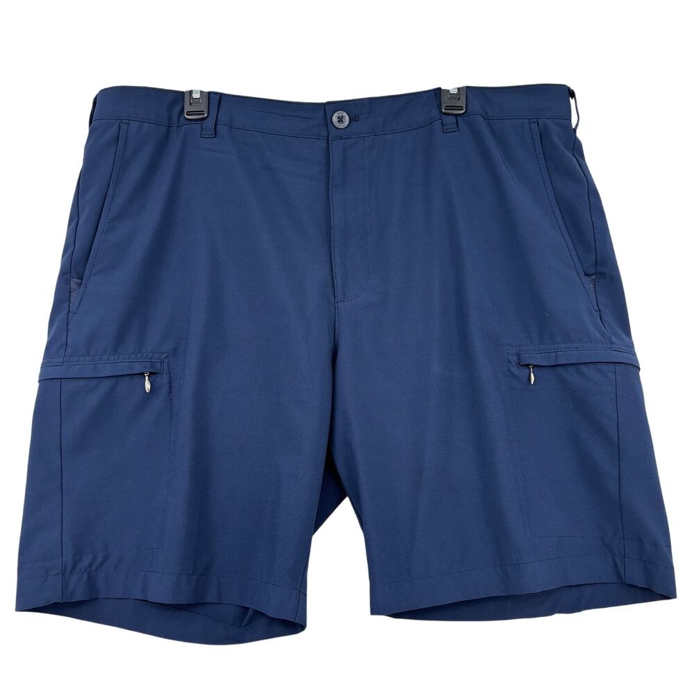 Izod Golf Shorts Mens Size 40 Navy Blue Zip Cargo Pocket 9 Inch Inseam